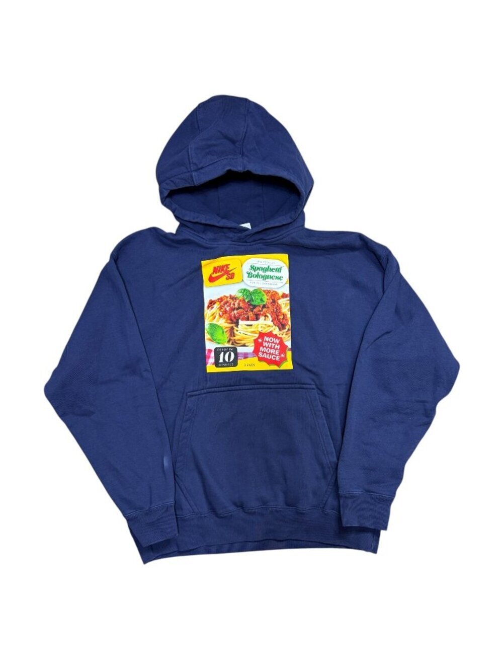 Nike SB Spaghetti Bolognese Graphic Hoodie Navy Blue Men's Large -Rare Skate